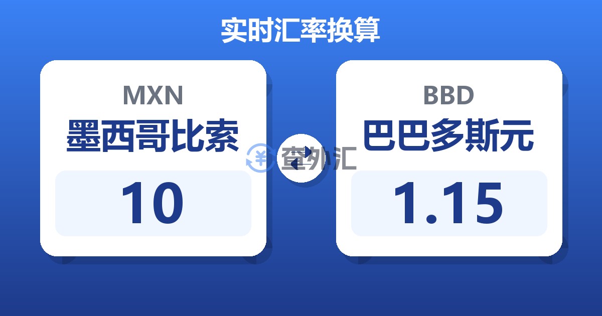 10墨西哥比索兑巴巴多斯元