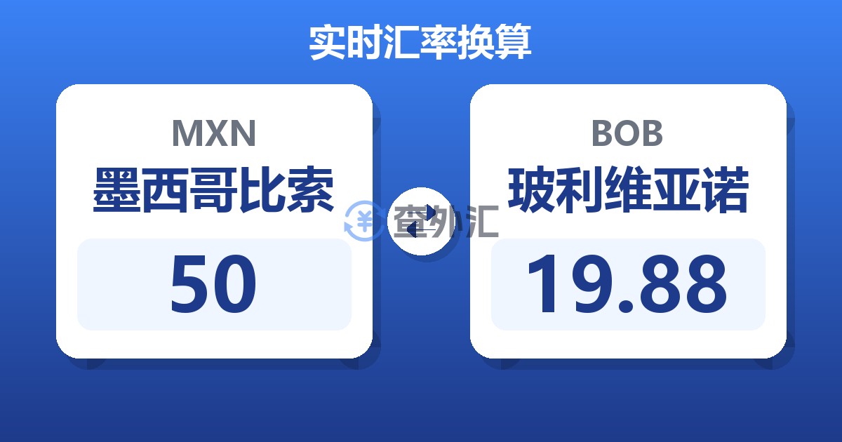 50墨西哥比索兑玻利维亚诺