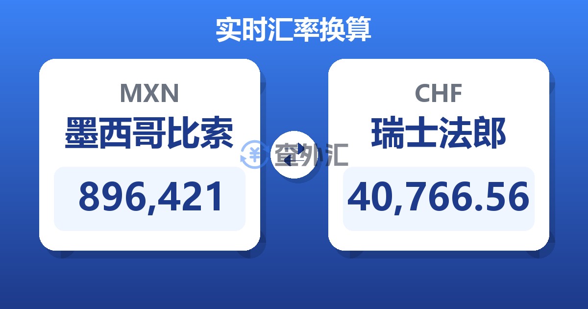 896,421墨西哥比索兑瑞士法郎