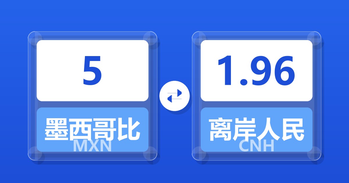 5墨西哥比索兑离岸人民币