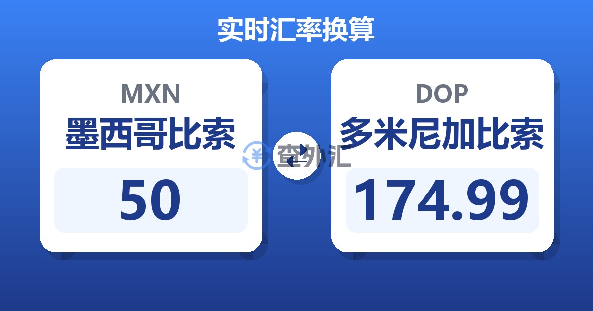 50墨西哥比索兑多米尼加比索