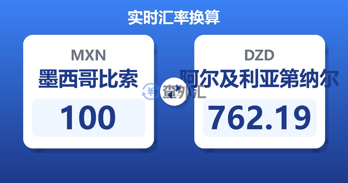 100墨西哥比索兑阿尔及利亚第纳尔