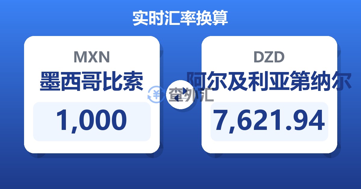 1,000墨西哥比索兑阿尔及利亚第纳尔