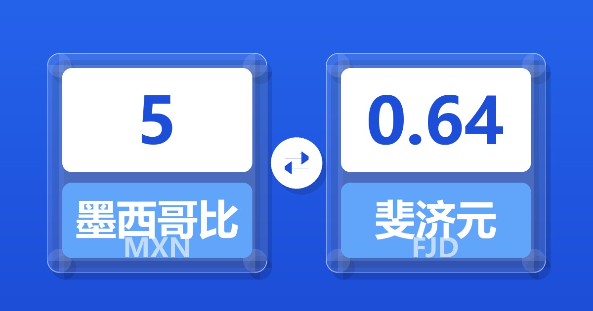 5墨西哥比索兑斐济元