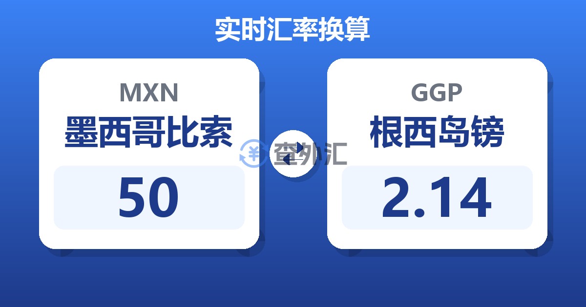 50墨西哥比索兑根西岛镑