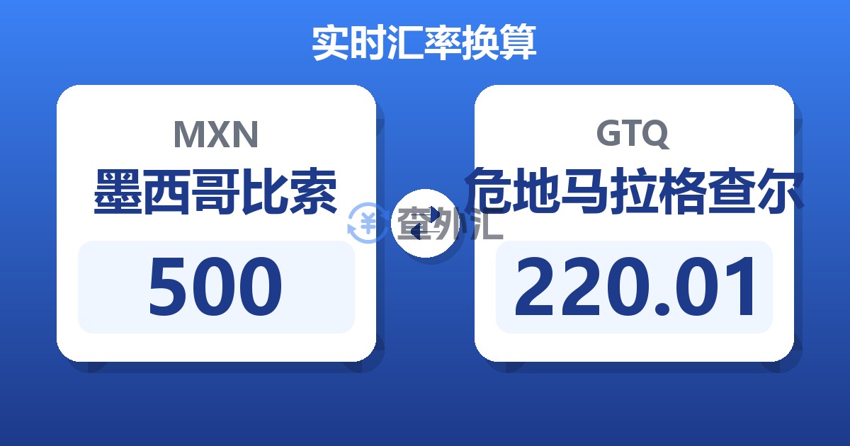 500墨西哥比索兑危地马拉格查尔