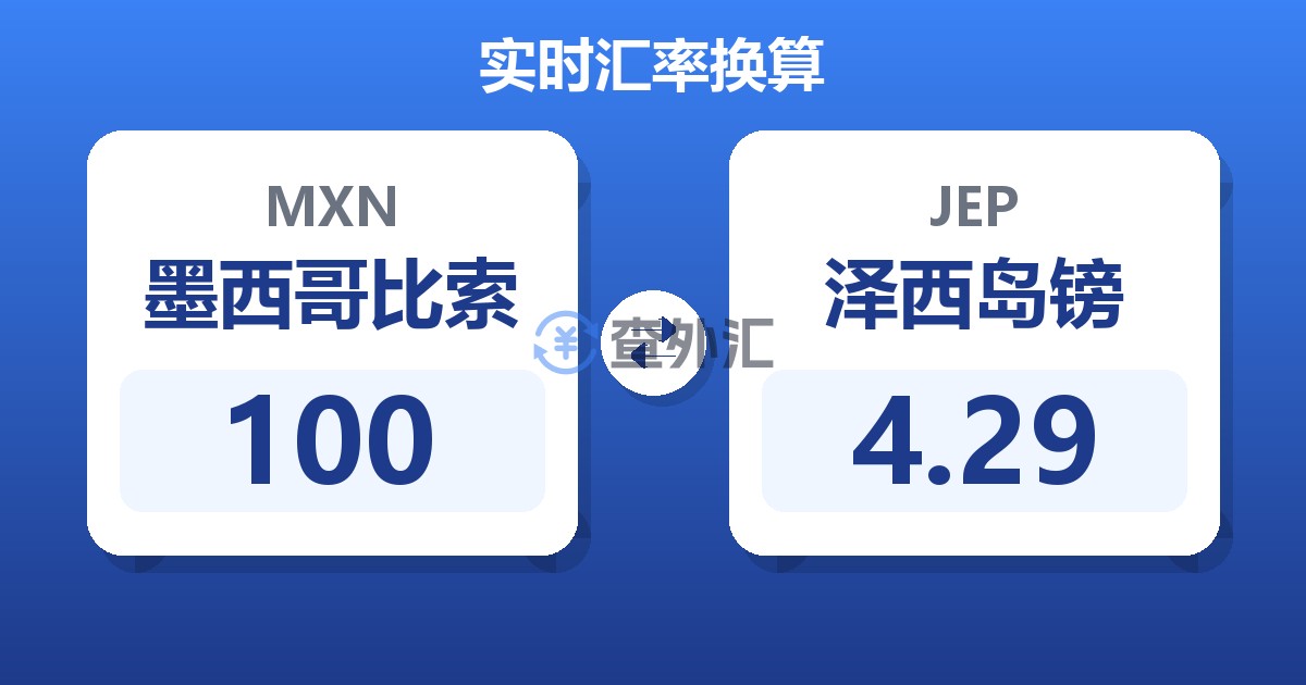 100墨西哥比索兑泽西岛镑