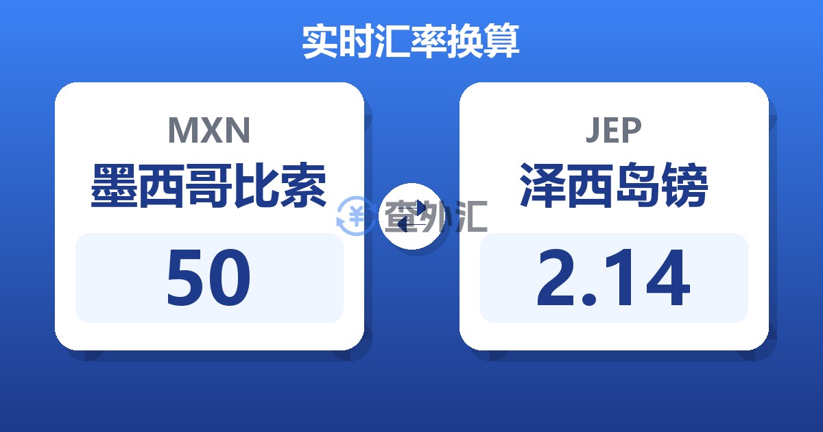 50墨西哥比索兑泽西岛镑