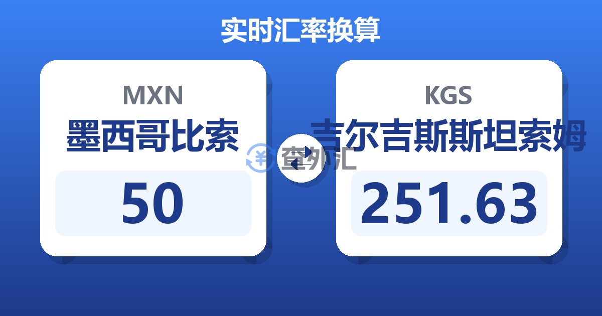 50墨西哥比索兑吉尔吉斯斯坦索姆