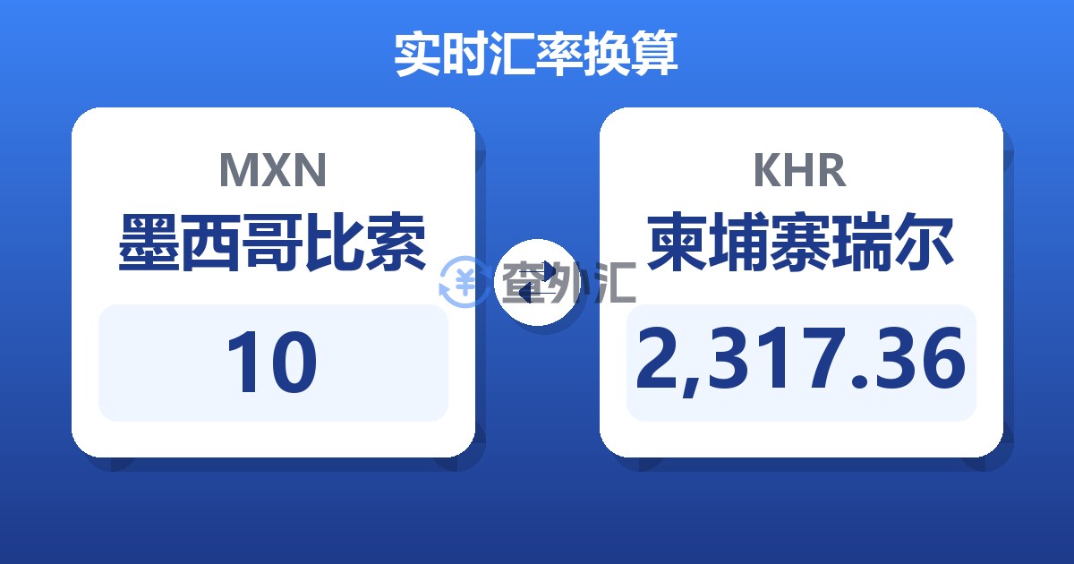 10墨西哥比索兑柬埔寨瑞尔