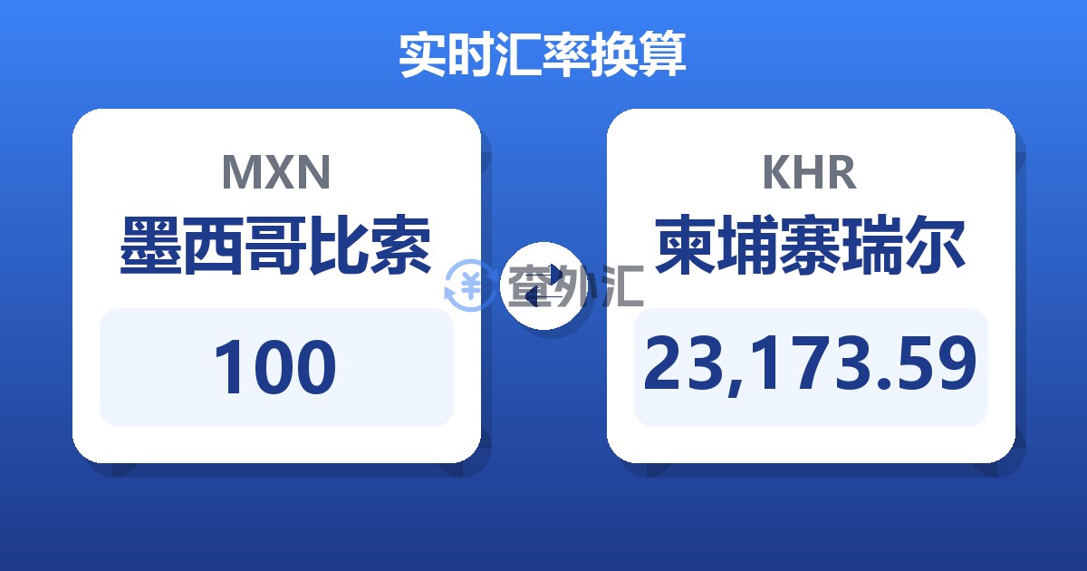 100墨西哥比索兑柬埔寨瑞尔