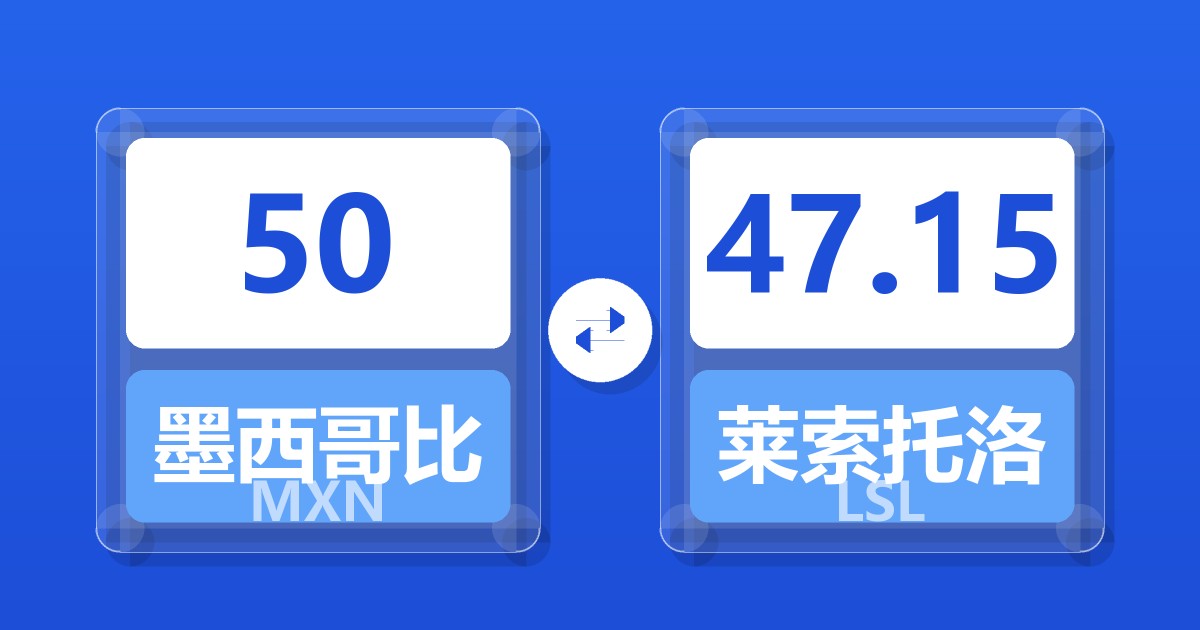 50墨西哥比索兑莱索托洛蒂