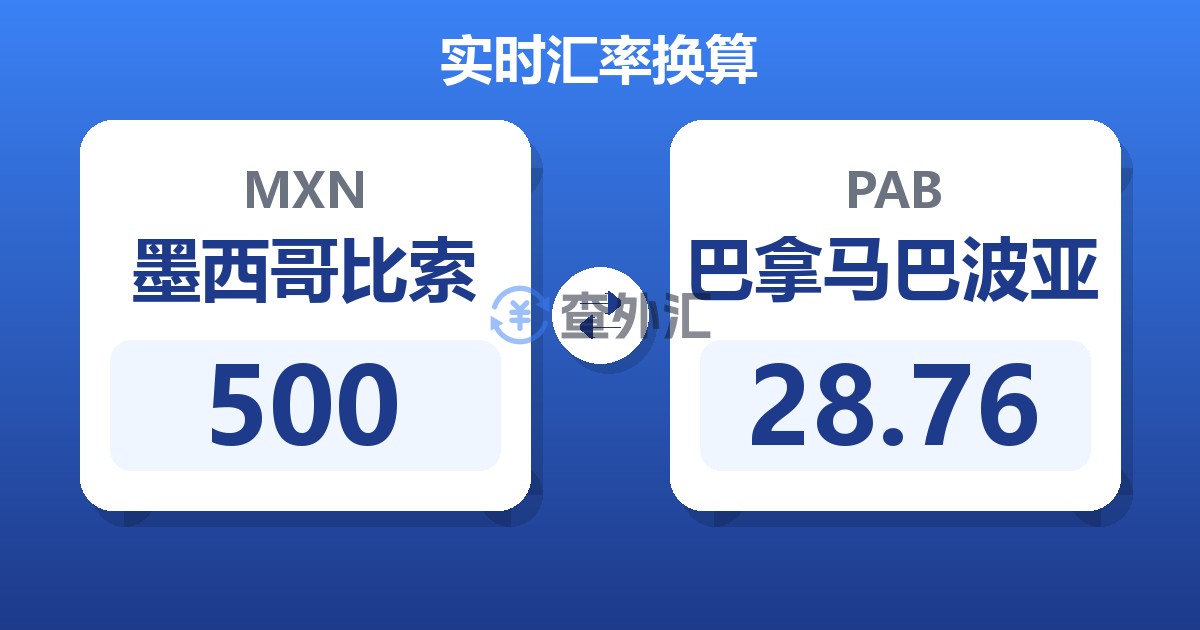 500墨西哥比索兑巴拿马巴波亚