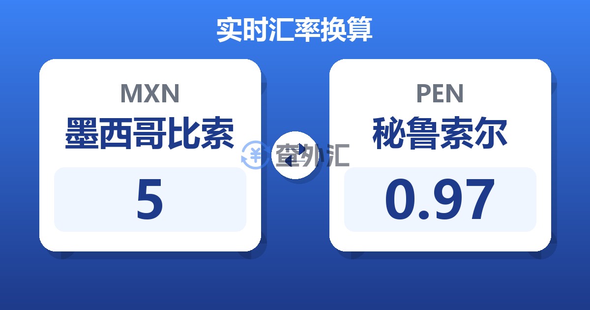 5墨西哥比索兑秘鲁索尔