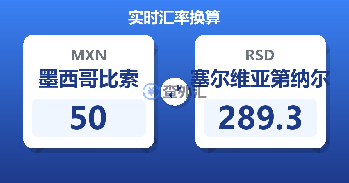 50墨西哥比索兑塞尔维亚第纳尔