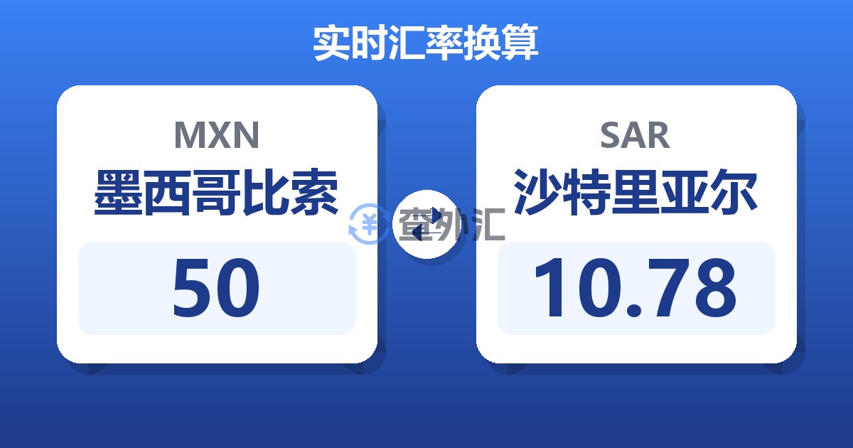 50墨西哥比索兑沙特里亚尔