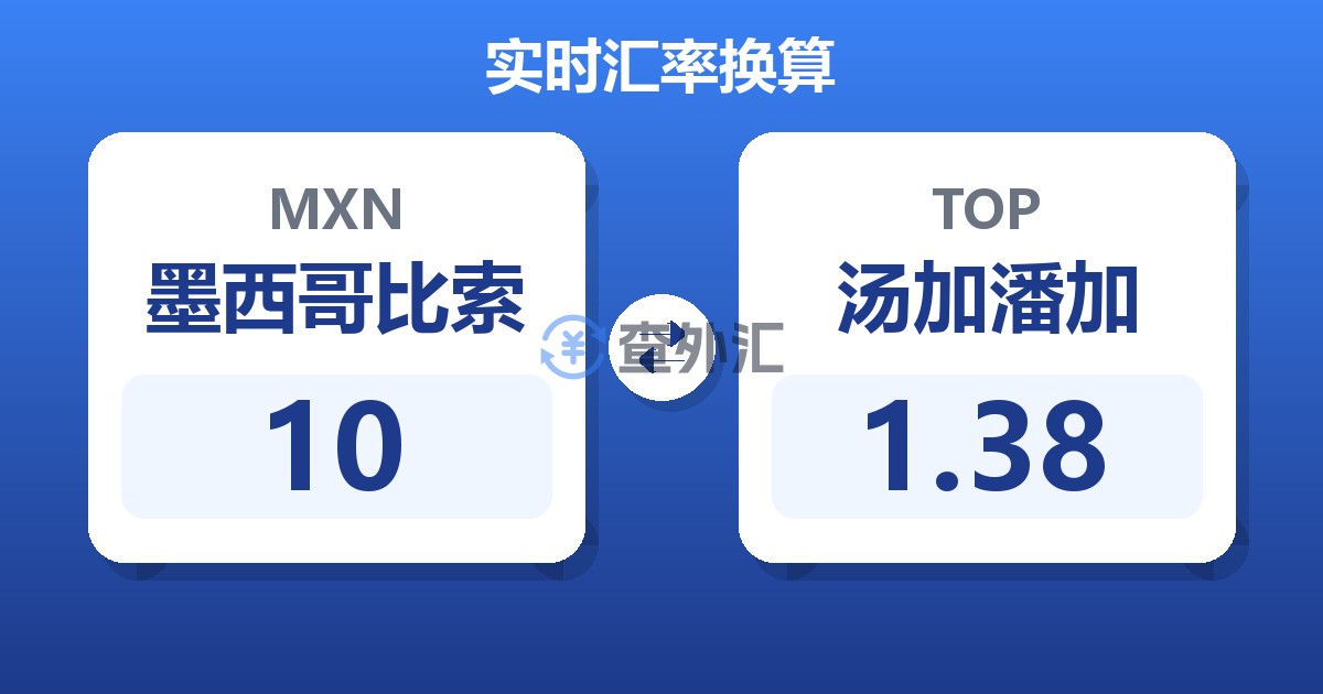 10墨西哥比索兑汤加潘加