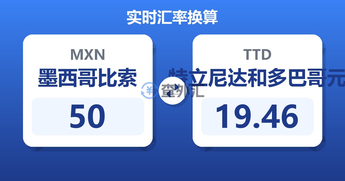 50墨西哥比索兑特立尼达和多巴哥元