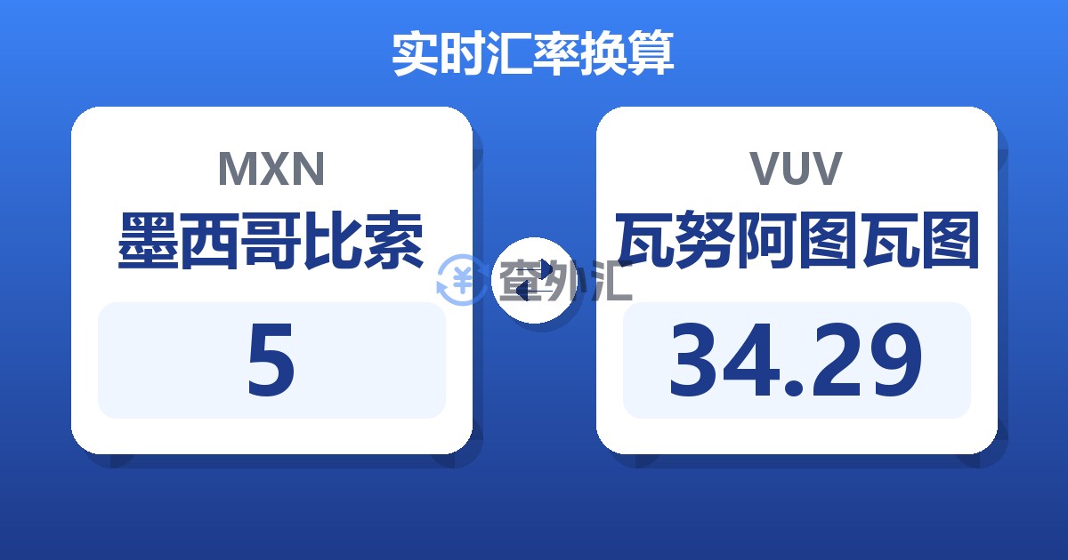 5墨西哥比索兑瓦努阿图瓦图