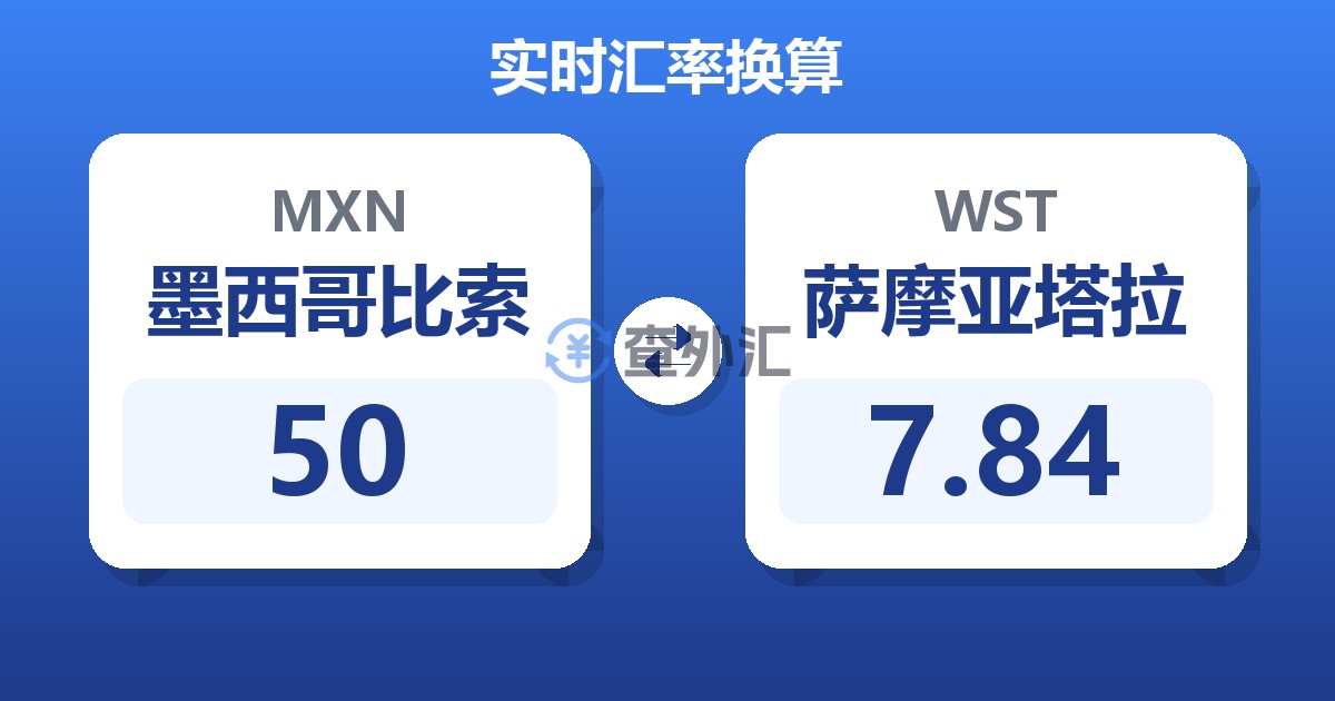 50墨西哥比索兑萨摩亚塔拉