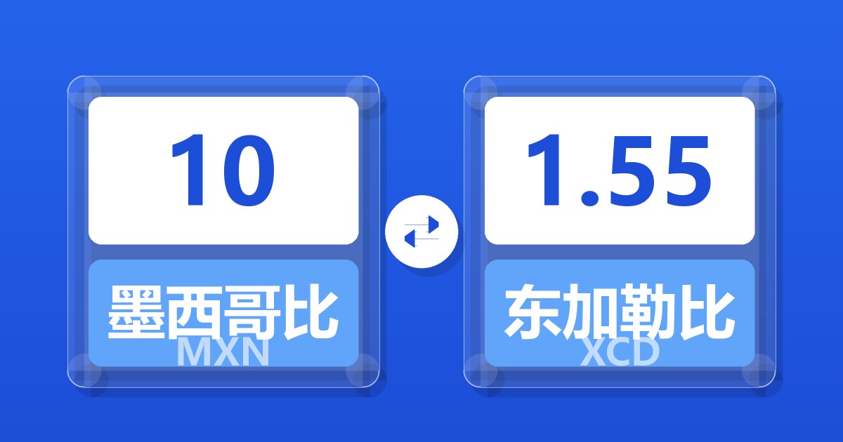 10墨西哥比索兑东加勒比元