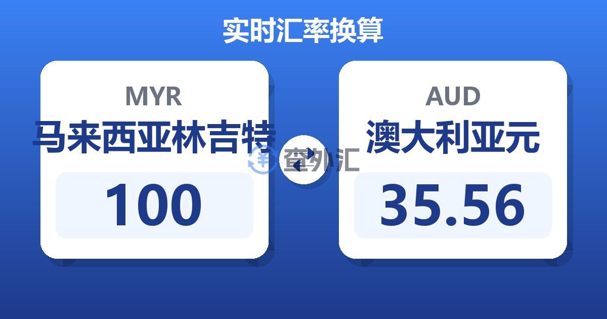 100马来西亚林吉特兑澳大利亚元