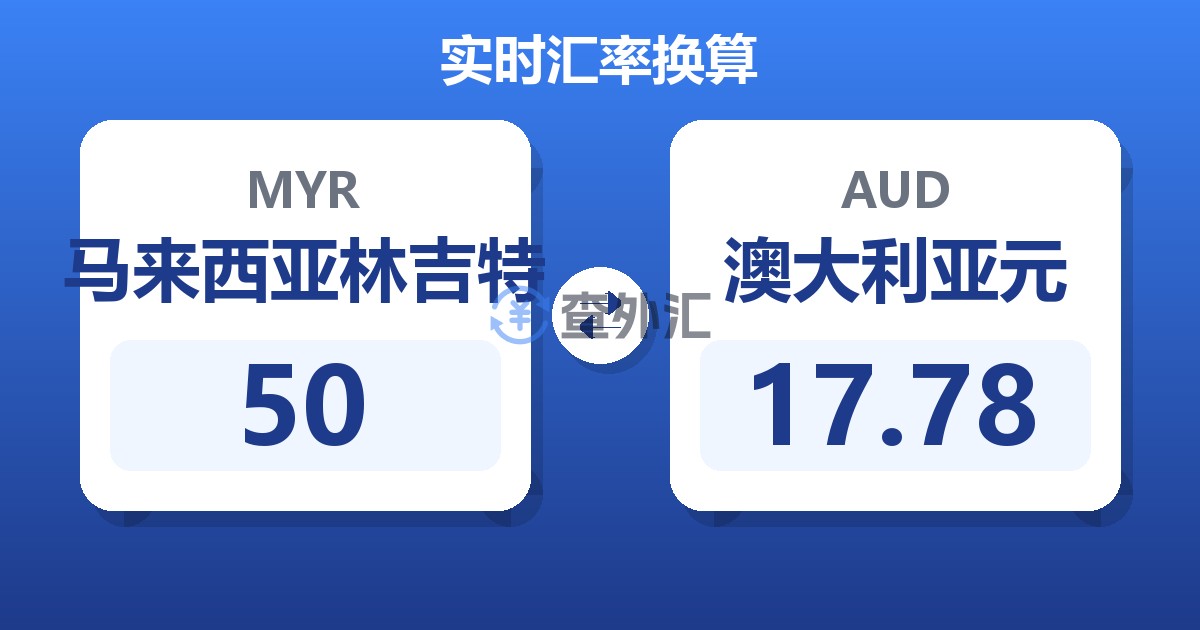 50马来西亚林吉特兑澳大利亚元