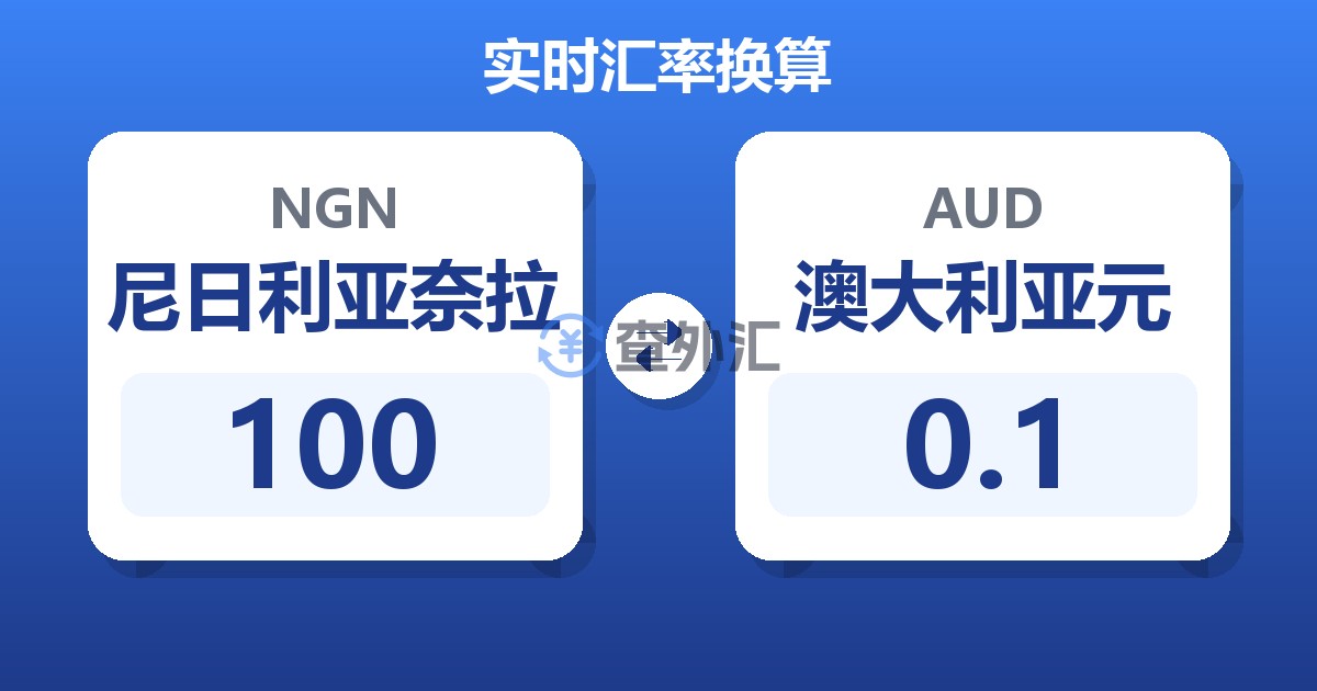 100尼日利亚奈拉兑澳大利亚元