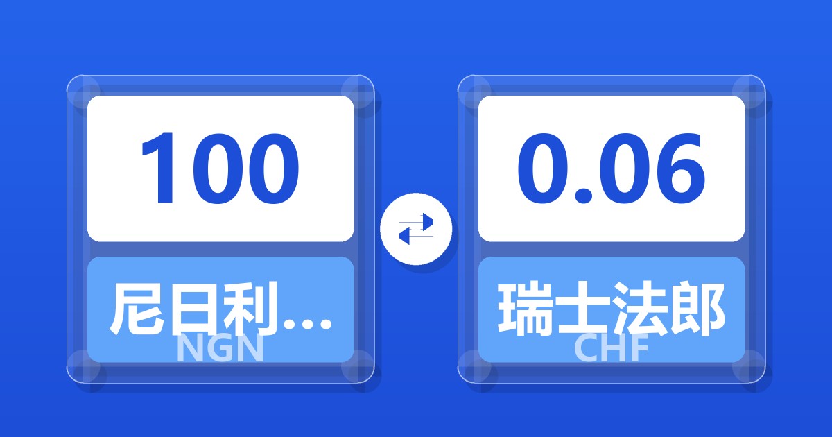 100尼日利亚奈拉兑瑞士法郎