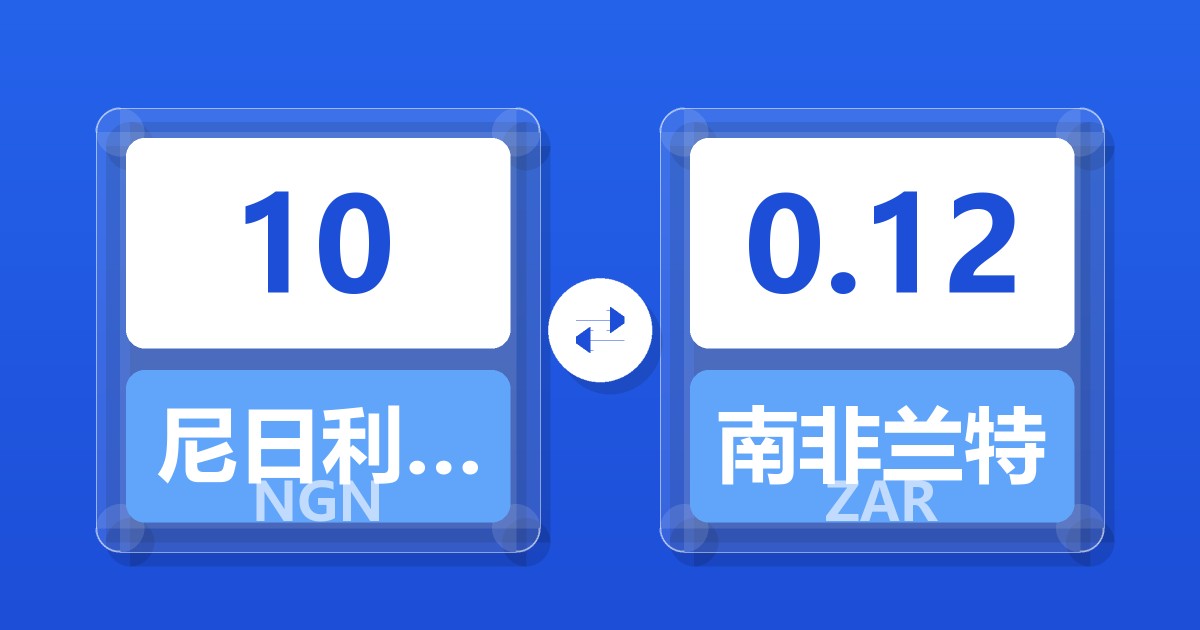 10尼日利亚奈拉兑南非兰特