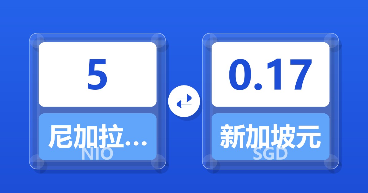 5尼加拉瓜科多巴兑新加坡元