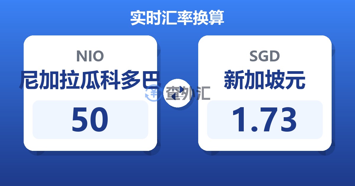 50尼加拉瓜科多巴兑新加坡元
