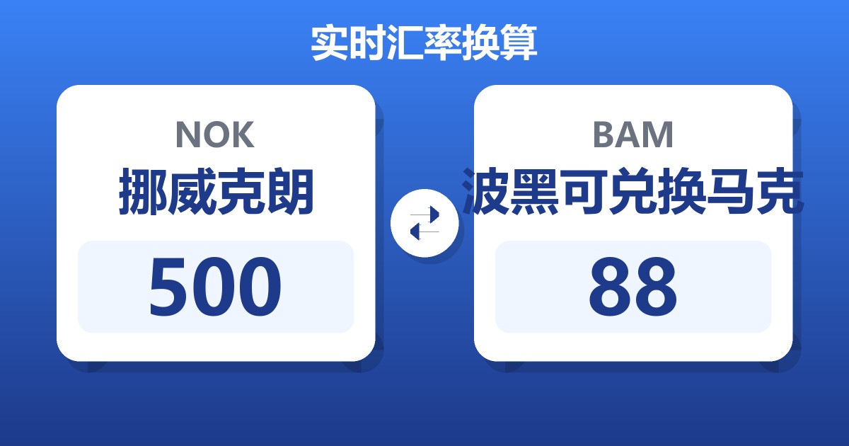 500挪威克朗兑波黑可兑换马克