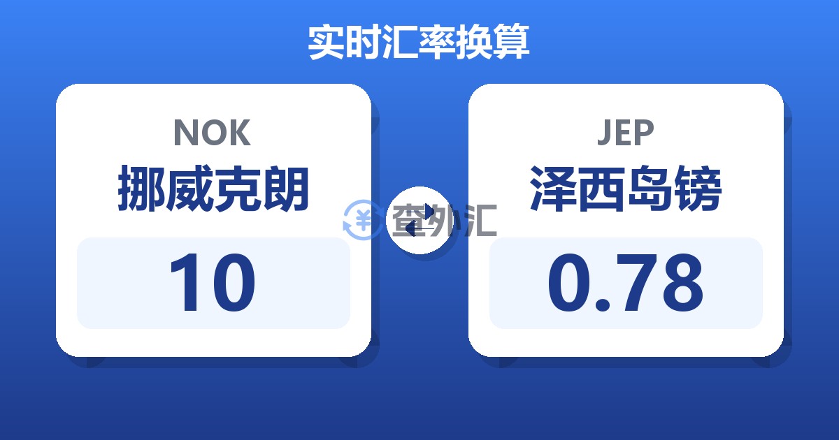 10挪威克朗兑泽西岛镑