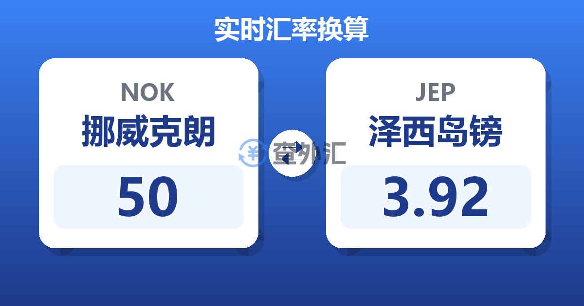50挪威克朗兑泽西岛镑