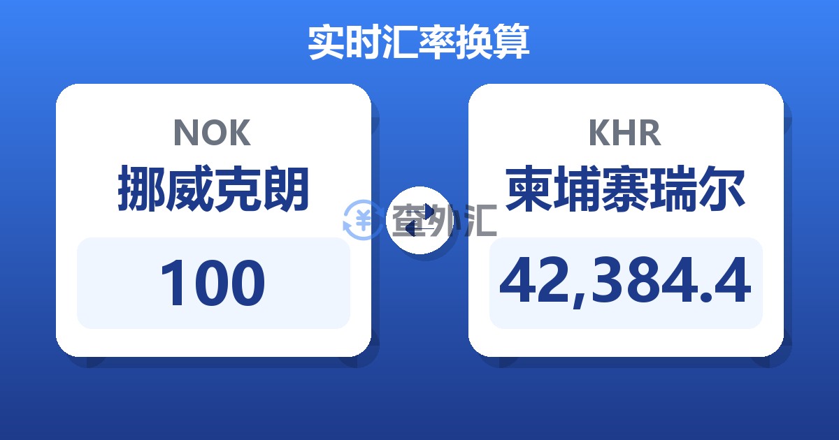 100挪威克朗兑柬埔寨瑞尔