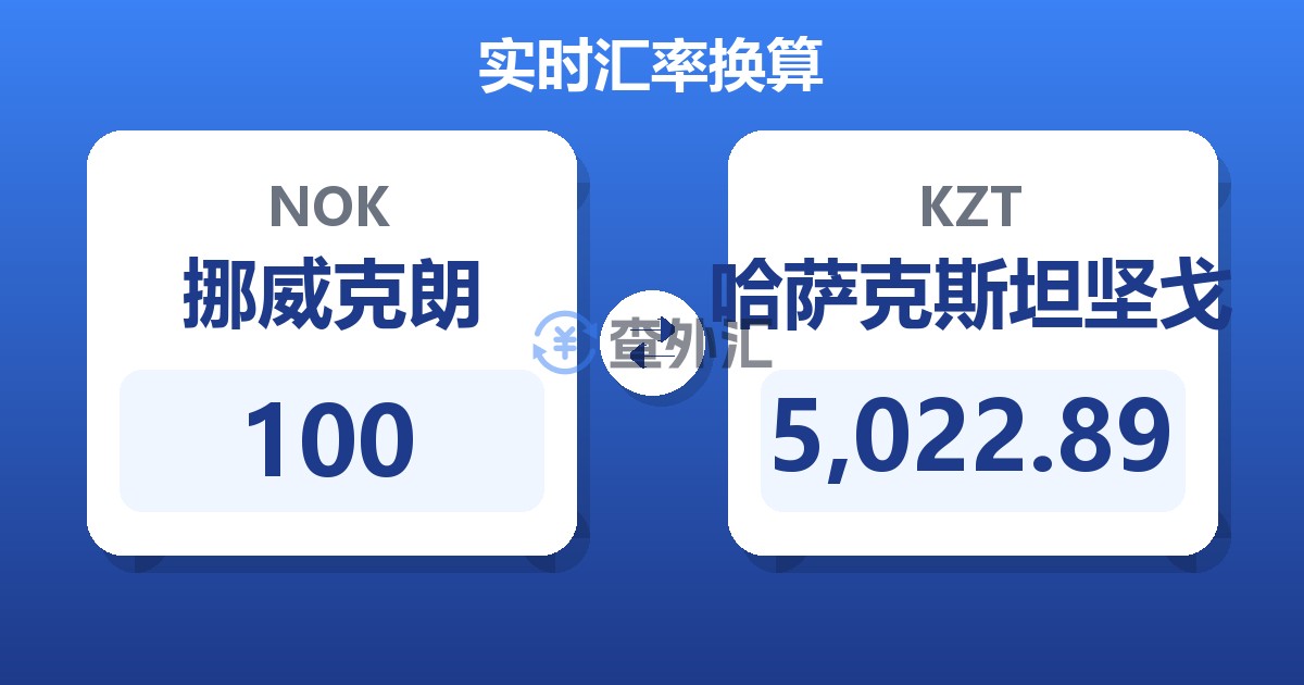 100挪威克朗兑哈萨克斯坦坚戈