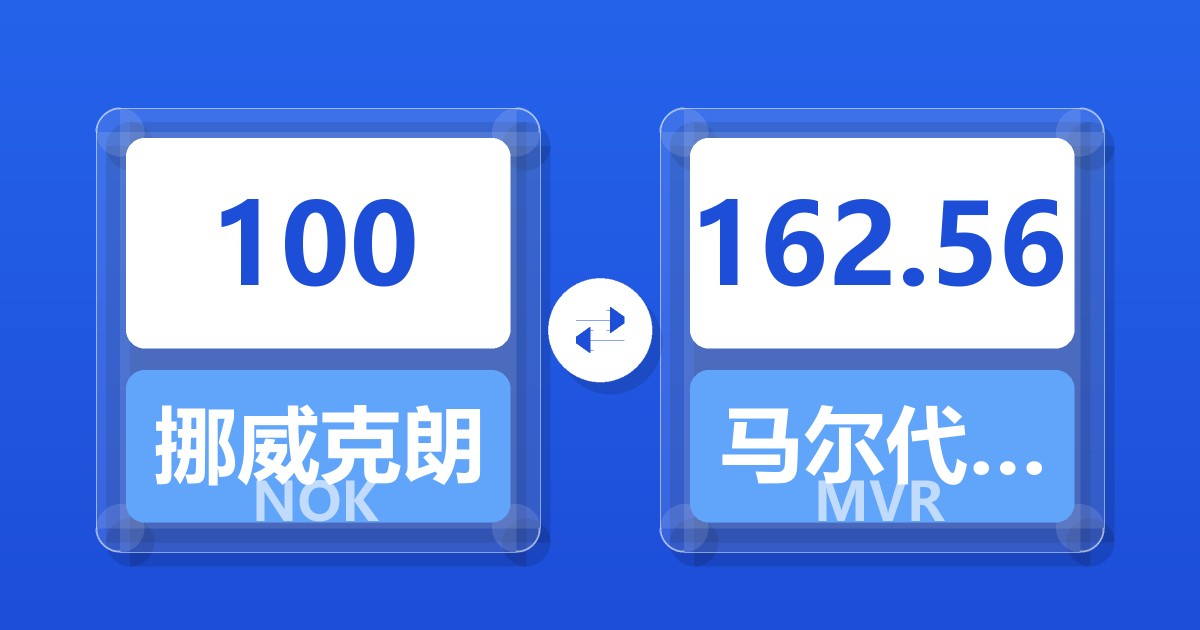 100挪威克朗兑马尔代夫拉菲亚
