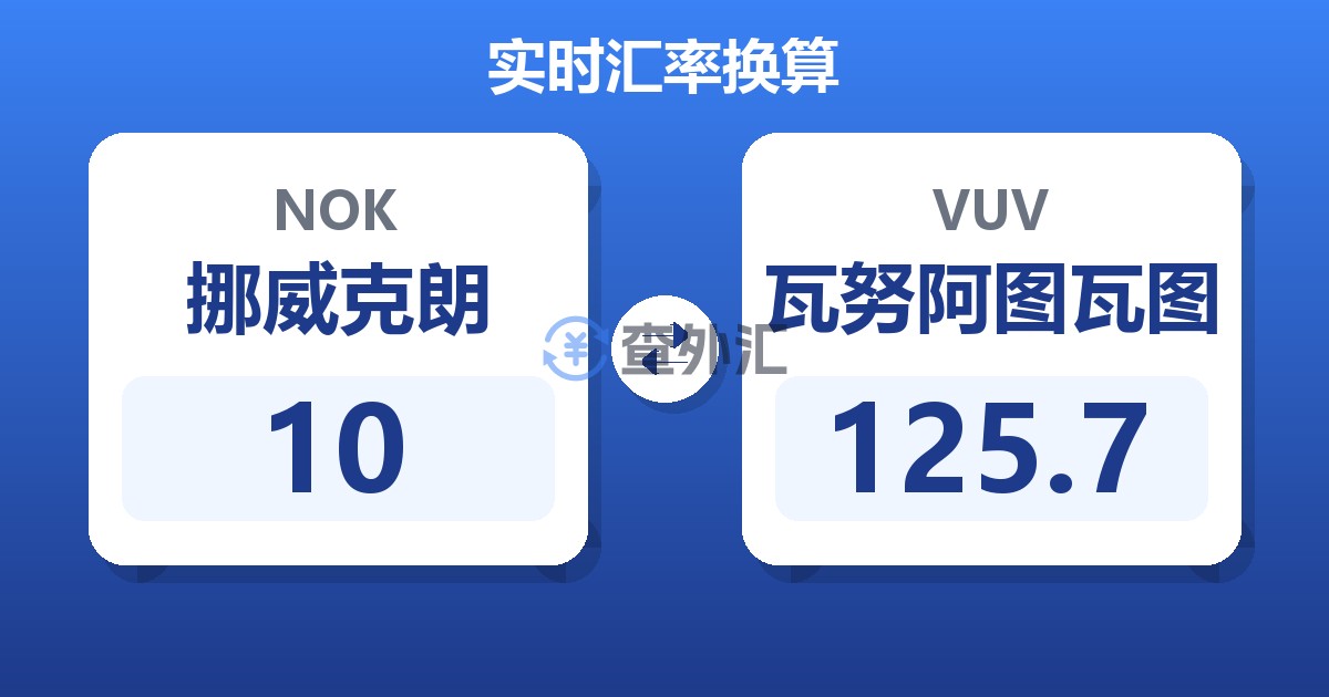10挪威克朗兑瓦努阿图瓦图