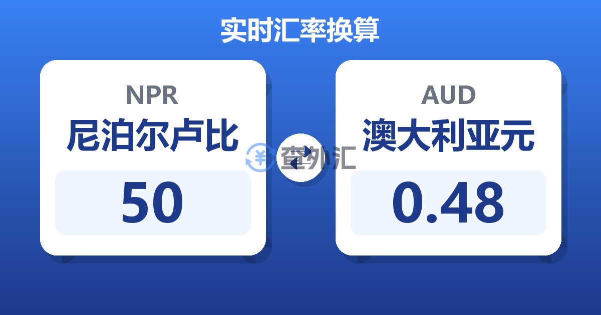 50尼泊尔卢比兑澳大利亚元