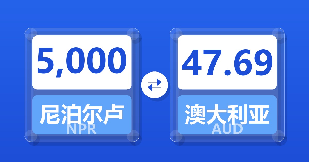 5,000尼泊尔卢比兑澳大利亚元