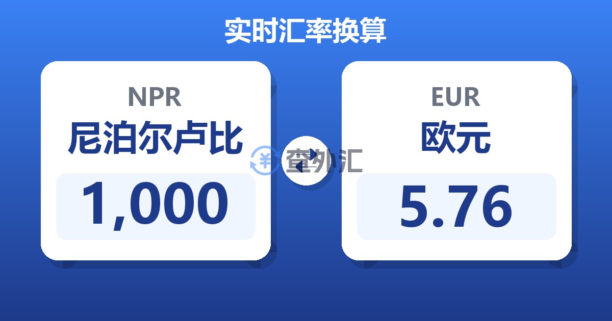 1,000尼泊尔卢比兑欧元