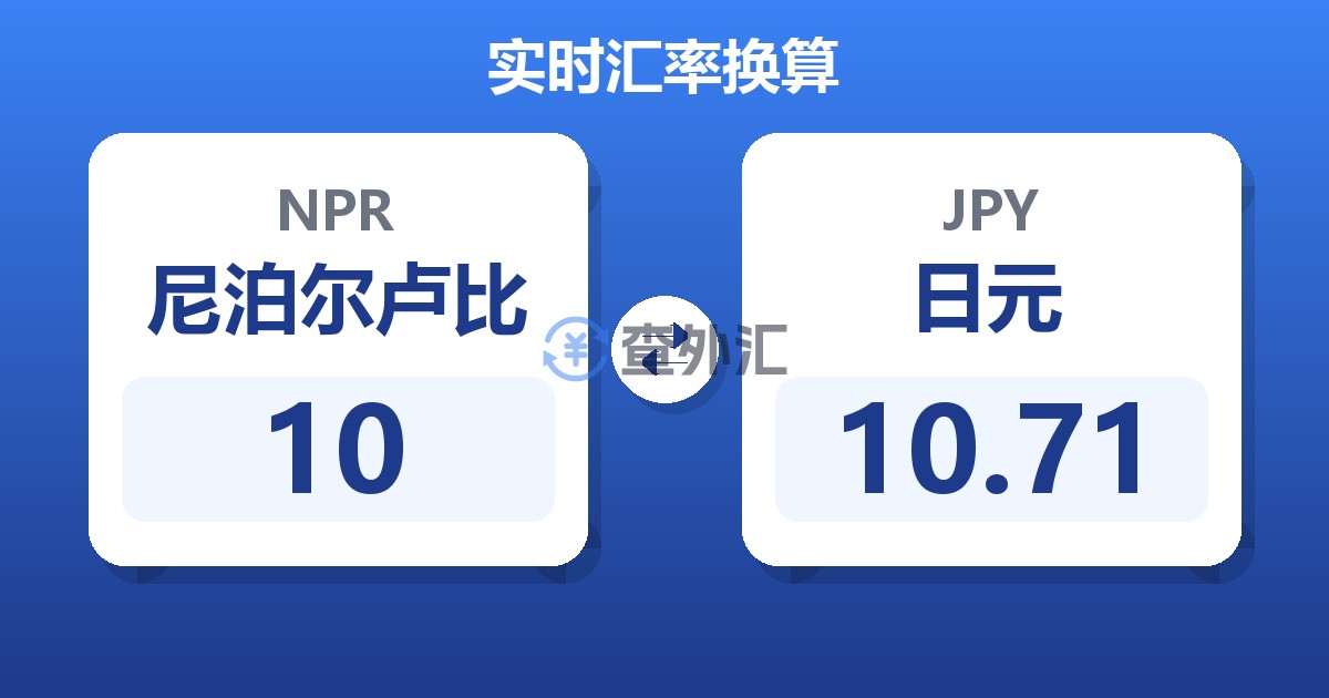 10尼泊尔卢比兑日元