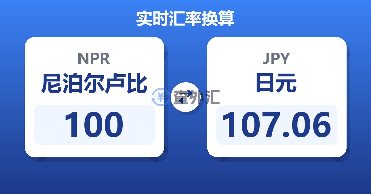100尼泊尔卢比兑日元