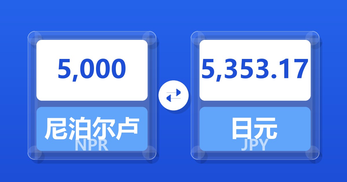 5,000尼泊尔卢比兑日元