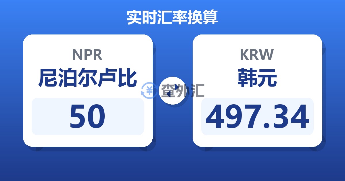 50尼泊尔卢比兑韩元