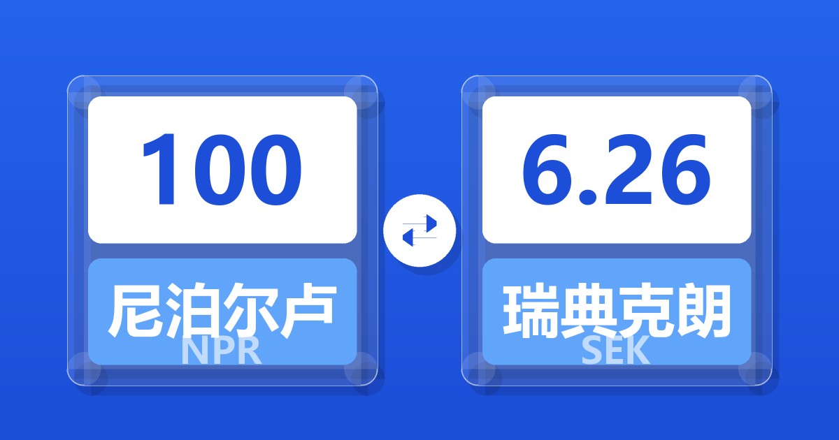 100尼泊尔卢比兑瑞典克朗