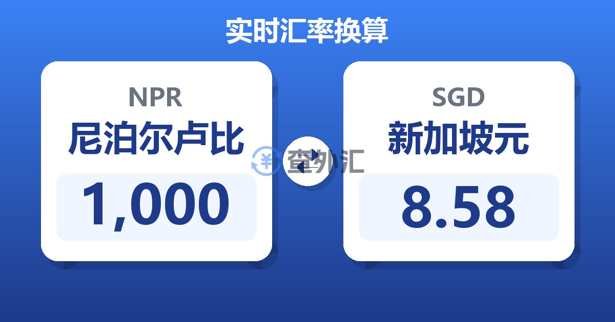 1,000尼泊尔卢比兑新加坡元