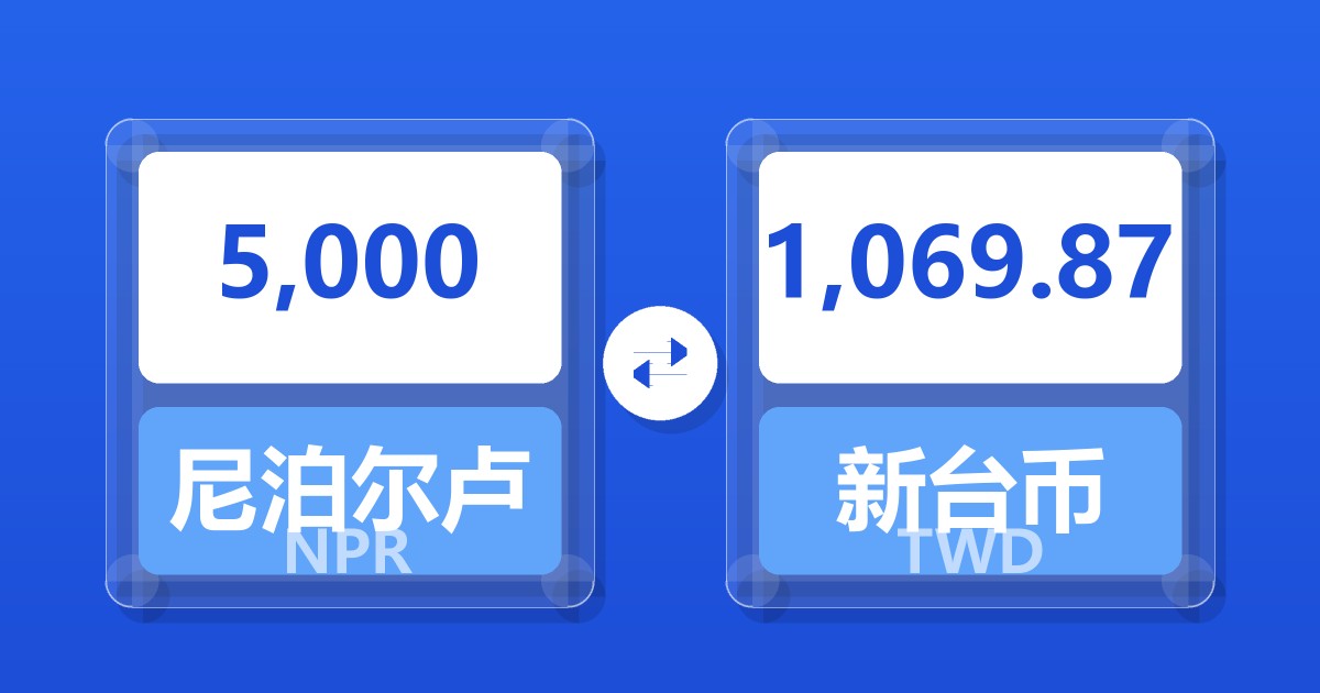 5,000尼泊尔卢比兑新台币