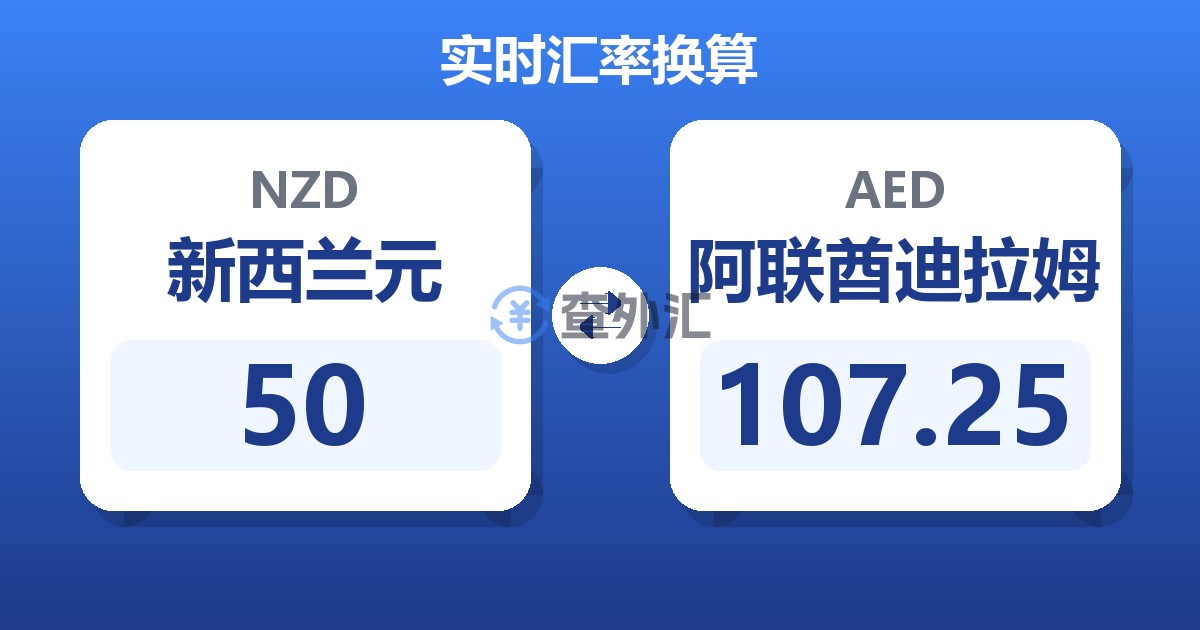 50新西兰元兑阿联酋迪拉姆